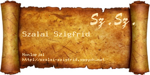 Szalai Szigfrid névjegykártya